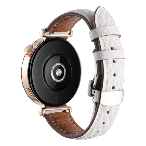 LATTICE BAND Kožený remienok pre Huawei Watch GT 6 41mm / GT 5 41mm biely