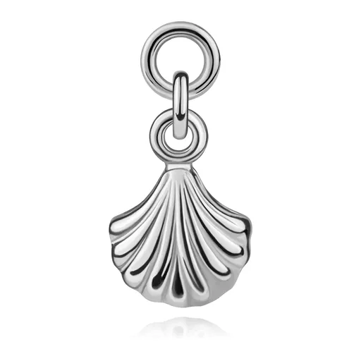 Strieborný prívesok 925 mušľa s pozdĺžnymi líniami