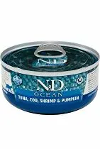 N&D CAT OCEAN Adult Tuniak a treska a krevety a tekvica 70g 1 + 1 Zadarmo