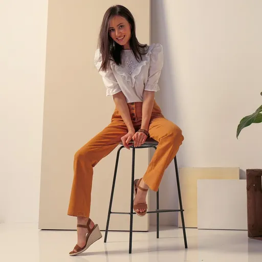 Rovné twilové nohavice