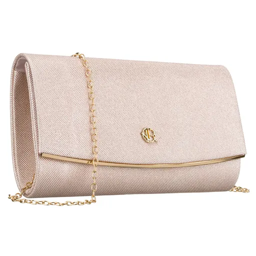 Dámska béžová trblietavá listová kabelka ROVICKY