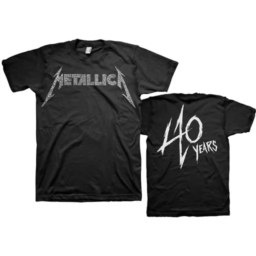 Metallica tričko 40th Anniversary Songs Logo Čierna S