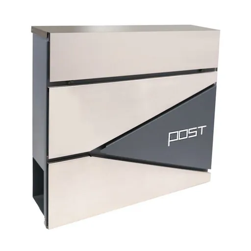 Poštová schránka 371 x 362 x 105 mm, Zn + nehrdz. oceľ s otvorom na noviny