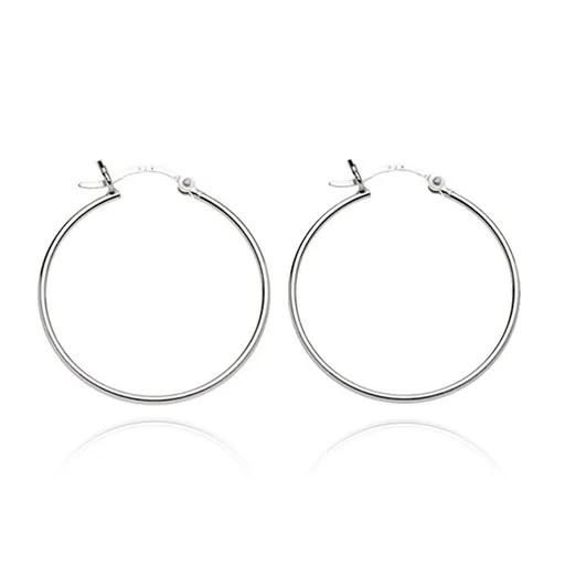 Náušnice zo striebra 925 - hladké kruhy s vlnkou, 15 mm