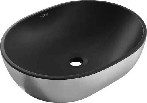MEXEN - Viki umývadlo na dosku 48 x 35, čierna mat/strieborná vzor 21054873
