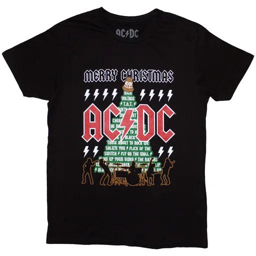AC/DC tričko Merry Christmas Čierna S