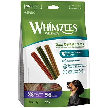 Whimzees Dental stix XS 7,5 g 48 + 8 ks (8718627752548)
