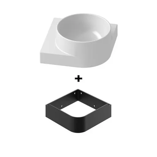 Ravak Yard konzola s umývadlom 28x12,5x28 cm čierna X000001524