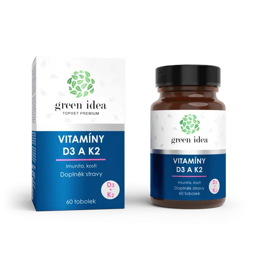 VITAMÍNY D3 a K2 - 60 kapsúl - Green idea