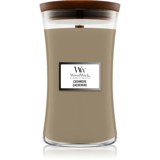 Woodwick Cashmere vonná sviečka s dreveným knotom 609,5 g