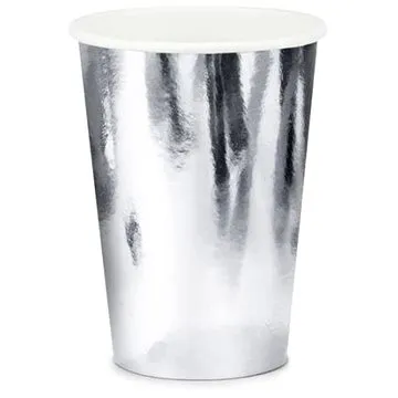 Papierové tégliky, strieborné, 220 ml, 6 ks (5902230796287)