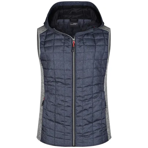 James & Nicholson (Daiber) Dámska prešívaná vesta JN767 - Svetlošedý melír / antracitový melír | L