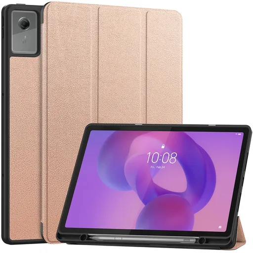 LEATHER Zaklápací kryt pre Lenovo Idea Tab Plus / Tab K12 ROSE GOLD