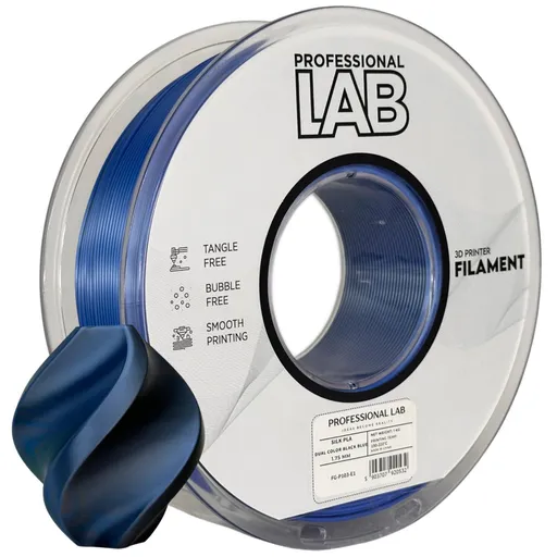 Silk PLA Dual Color black blue | Prof. Lab