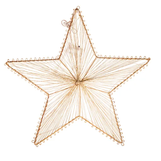 Kovová závesná svietiaca hviezda Golden Glow, 30 x 29 cm, 10 LED