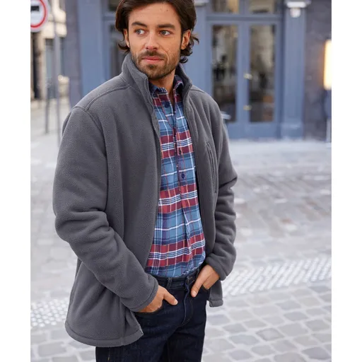 Fleecová bunda na zips s hrejivou podšívkou