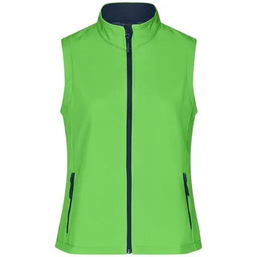 James & Nicholson (Daiber) Dámska softshellová vesta JN1127 - Zelená / tmavomodrá | 2XL