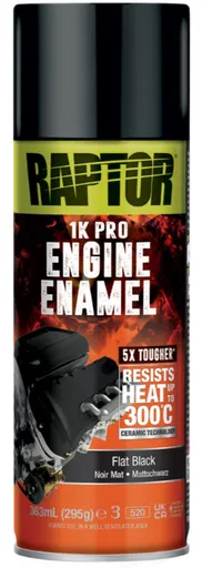 RAPTOR 1K ENGINE ENAMEL - Sprej na motor flat black, 0,295 kg