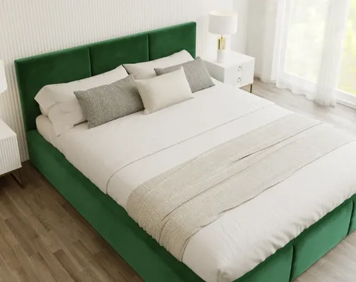 FDM Čalúnená manželská posteľ FRESIA | 160 x 200 cm Farba: Zelená