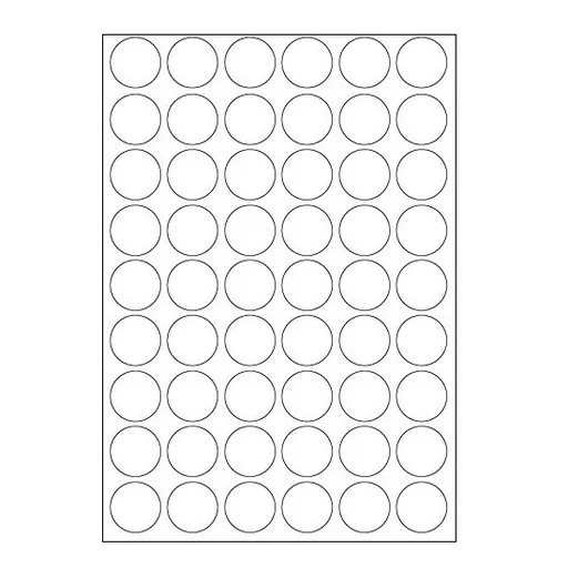 Samolepiace etikety 30 mm, 54 etikiet, A4, 100 listov, okrúhle