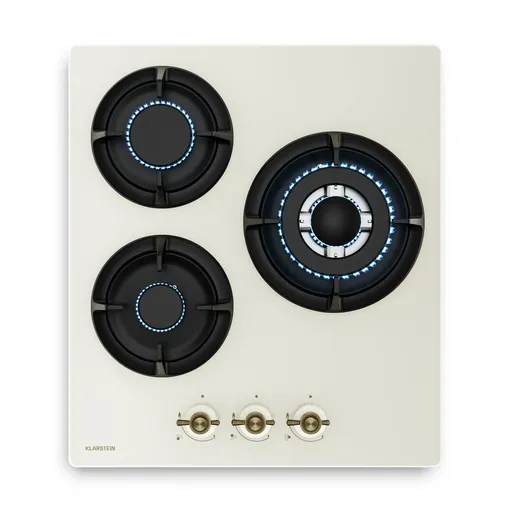 Klarstein Victoria plynová varná doska | 3 hliníkové horáky | kompatibilné so zemným plynom a LPG | 6050 W | 45 cm