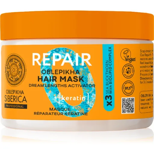 Natura Siberica Oblepikha Siberica Repair regeneračná maska pre suché a poškodené vlasy 300 ml