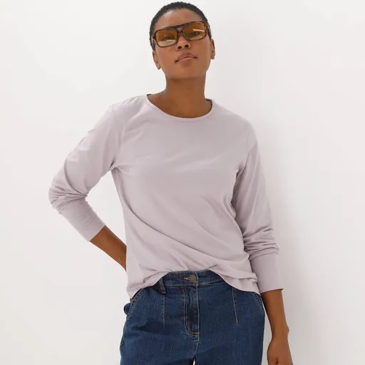 Jednofarebné tričko s dlhými rukávmi
