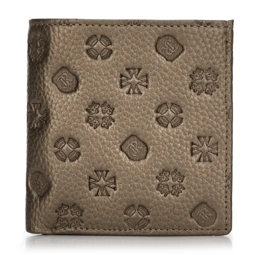 Malá dámska kožená peňaženka s embosovaním zlatá 99-1E-363-G