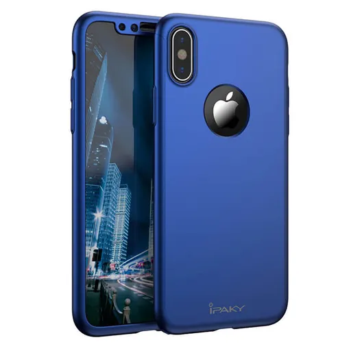 IPAKY 360° Obal + 9H tvrdené sklo Apple iPhone XS Max modrý