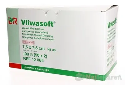 VLIWASOFT KOMPRESY STERILNÉ 7,5x7,5cm 6 vrstvové  2ks