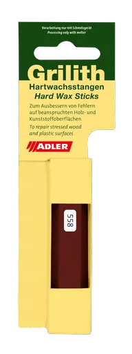 GRILITH HARTWACHSSTANGEN - Tvrdé voskový tyčinky na opravu chýb dreva 558 - smrekovec/mora, 1 ks