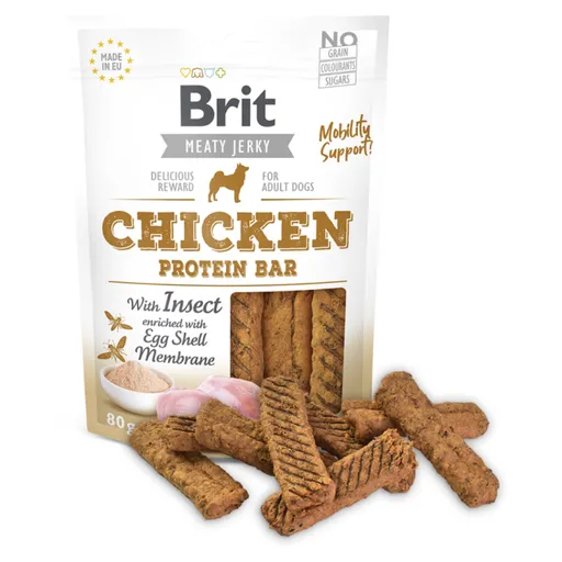 BRIT Jerky Chicken with Insect Protein Bar maškrty pre psov 80 g