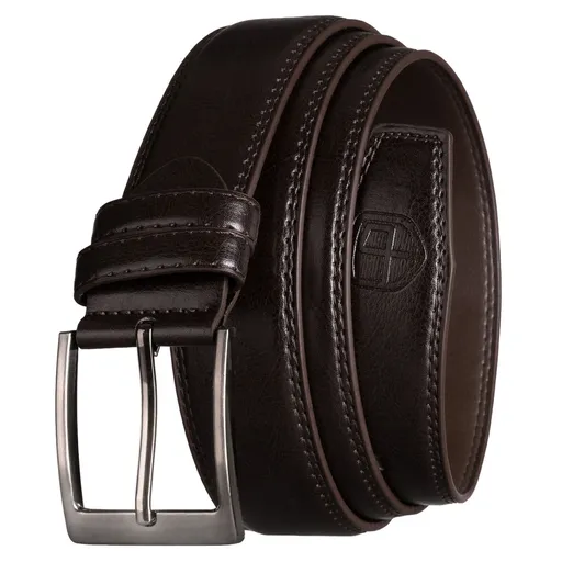 Pánsky hnedý opasok zo syntetickej kože s klasickou prackou – hnedý