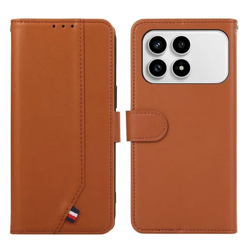 ABEEL DELICATE Peňaženkový obal POCO F8 Pro hnedý