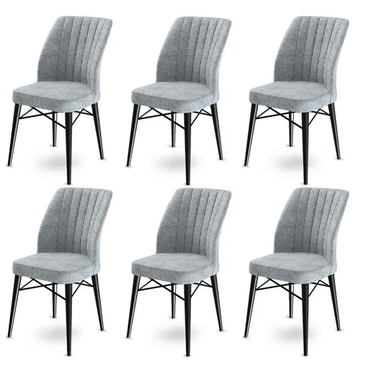 Súprava jedálenských stoličiek Flex Grey, 6 ks