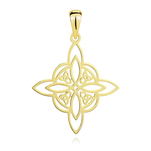 Zlatý prívesok 9K s keltským uzlom a dvojitým krížom