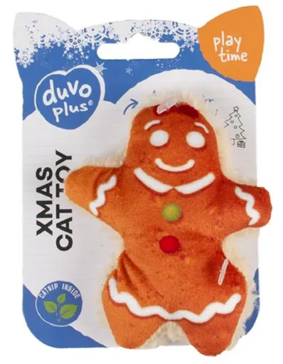 Hračka pre mačky DUVO+ Vianočný perník s catnipom dievča 6,4x8x3cm