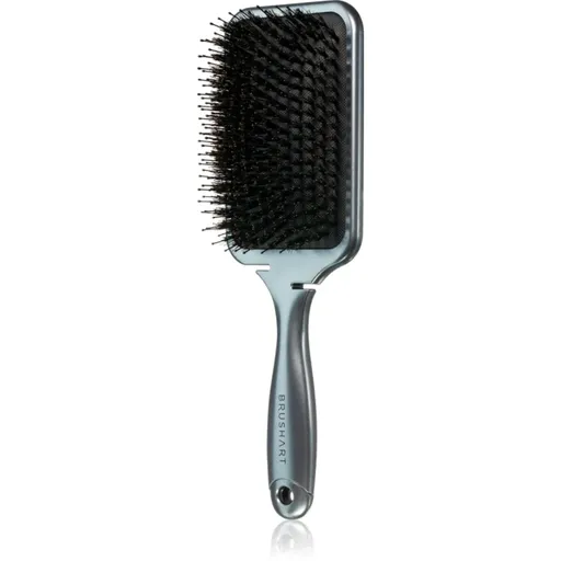 BrushArt Hair Boar bristle paddle hairbrush kefa na vlasy so štetinami z diviaka Metallic Black 1 ks