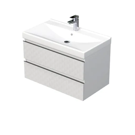 Kúpeľňová skrinka s umývadlom SAT Cube Way 80x47,5x46 cm biela mat CUBE3D46802ZBVER