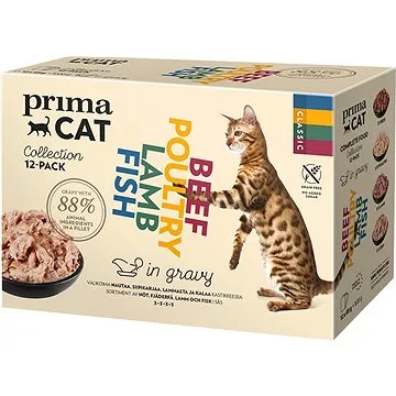 PrimaCat klasik multipack 12× 85 g v štave (6430069586643)