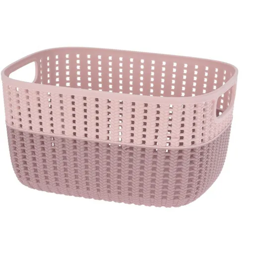 Plastový košík Duo, ružová, 28,6 x 21,8 x 15,1 cm