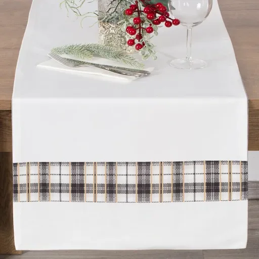 ArtFir Vianočný behúň ANGEL 01 | biela 40 x 140 cm