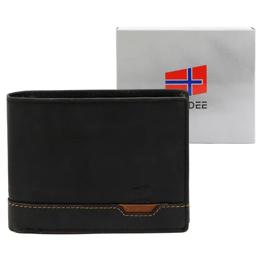 Pánska kožená peňaženka bez zapínania v troch farbách Nordee