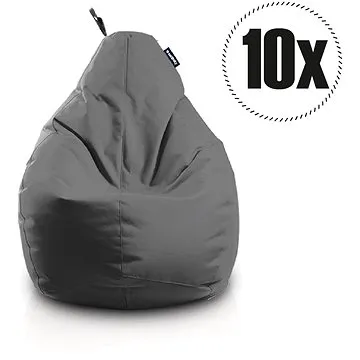 SakyPaky Sedacie vaky - 10× Hruška sivý oceľový (8595653209693)