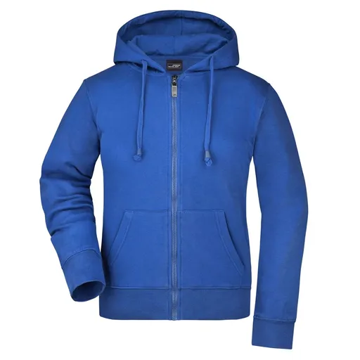 James & Nicholson (Daiber) Dámska mikina na zips s kapucňou JN053 - Kráľovská modrá | L