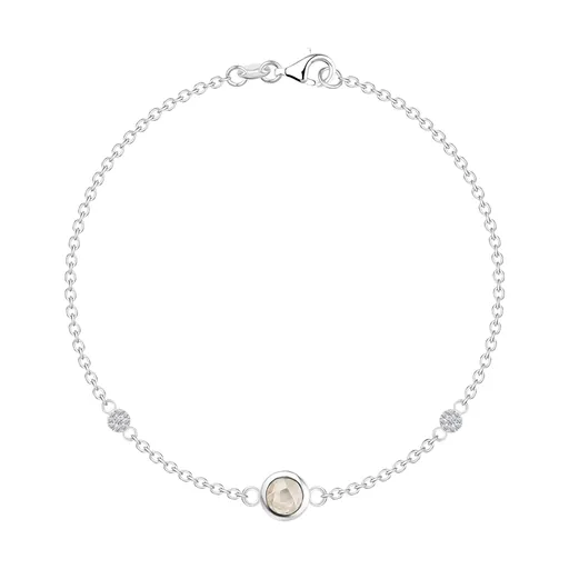 Náramok zo striebra 925 - zirkón vo farbe champagne, kruh s čírymi zirkónmi