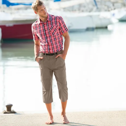 3/4 nohavice s pružným pásom a vreckami a zladeným opaskom