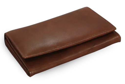 Tmavo hnedá dámska listová kožená peňaženka s poklopom 511-7233-47