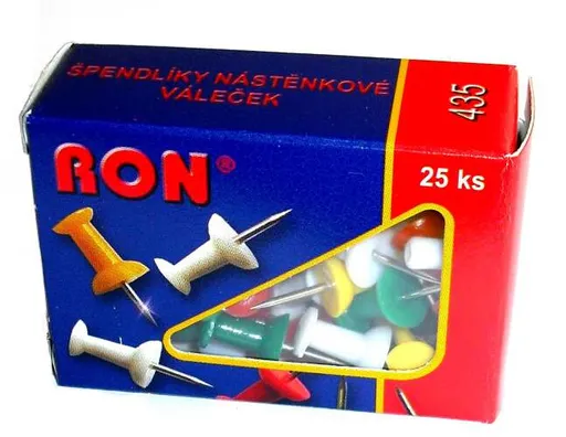 Špendlíky Ron nástenkové valčeky farebné 25ks