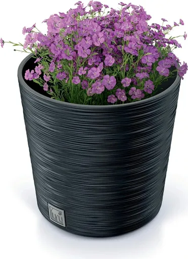 ProsperPlast Kvetináč FURU ROUND | antracit 25 cm